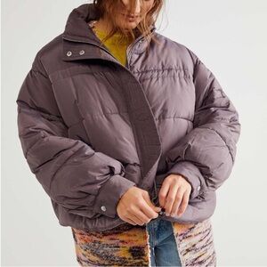 Free People Olivia Puffer Coat Jacket Frosted Fig